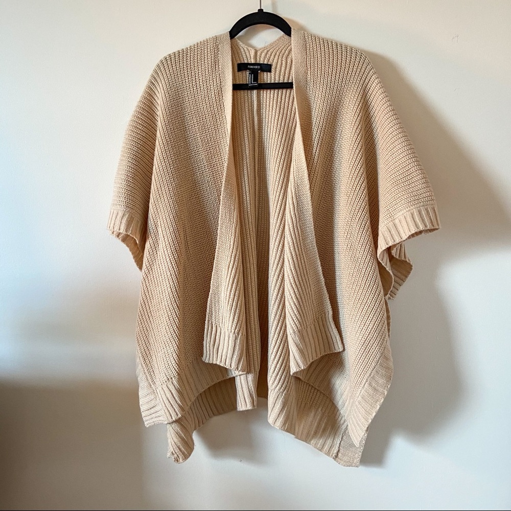 Tan knit poncho